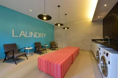 A planta de Flat 2 quartos a 50m da praia perto da feirinha