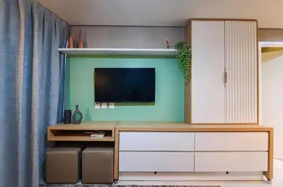 A cozinha ou kitchenette de Flat Luxo 4 Pessoas 500m Praia Meireles Compact