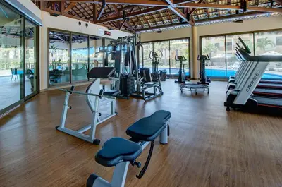 O centro de fitness e/ou as comodidades de fitness de VG Sun Cumbuco Térreo WiFi Ar Cond 4 Pessoas