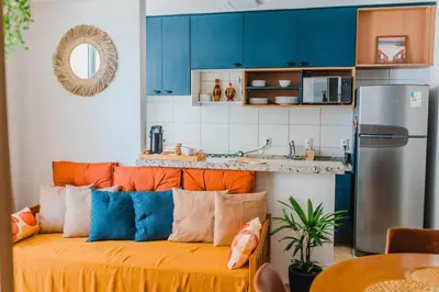 A cozinha ou kitchenette de Apartamento Vista Mar - 708