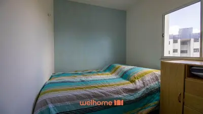 Uma cama ou camas num quarto em Apartamento em Fortaleza a 300m da Praia do Futuro
