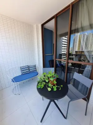 Uma varanda ou terraço em 802 · JSmart novo, 2 suítes, Wi-Fi 600 mb, by CasaCris