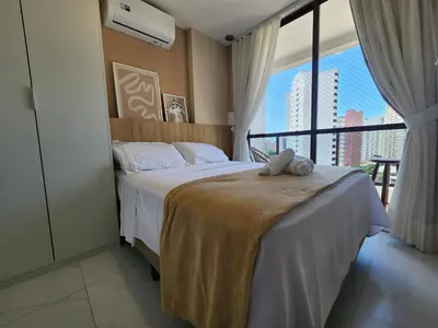 Uma cama ou camas num quarto em 1204 · JSmart Novo, 1 suíte, Wi-Fi 450 mb, by CasaCris