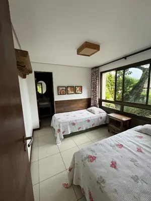 Uma cama ou camas num quarto em Casa na Serra - Monte Flor