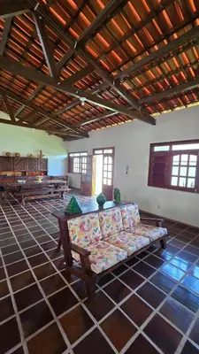 Uma área de estar em Casa de Praia no Cumbuco