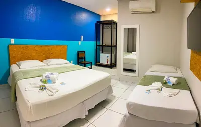 Uma cama ou camas num quarto em Pousada Vila Mansa Jeri