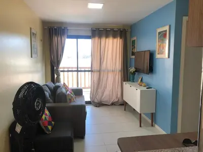 Uma televisão e/ou sistema de entretenimento em Vg Sun Cumbuco, na praia lindo C1 301