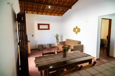 Uma área de estar em Casa da Fran