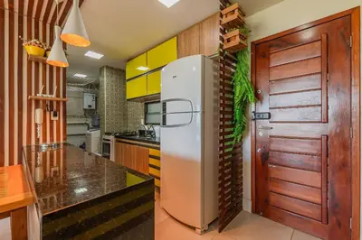 A cozinha ou kitchenette de Wai Wai #A406 - Resort Pé na Areia By Carpediem