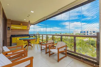 Uma varanda ou terraço em Wai Wai #A406 - Resort Pé na Areia By Carpediem
