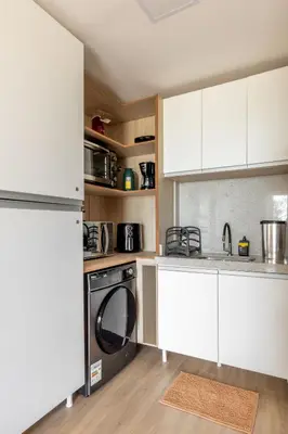 A cozinha ou kitchenette de Beach Park Living Vista Mar