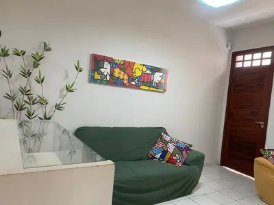Uma área de estar em Apartamento em Fortaleza - Meireles