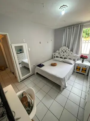 Uma cama ou camas num quarto em Residência Dionísio Torre - Piscina, Churrasqueira, 10 Pessoas