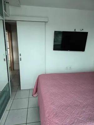 Uma cama ou camas num quarto em Apartamento de 2 quartos em Fortaleza pertinho da Beira Mar