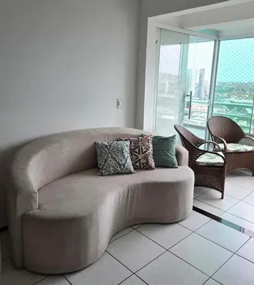 Uma área de estar em Apartamento de 2 quartos em Fortaleza pertinho da Beira Mar