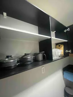 A cozinha ou kitchenette de Ap no campo dos velhos com ar