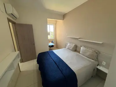 Uma cama ou camas num quarto em Hosts BR - Vista Mar Próximo ao Centro do Cumbuco