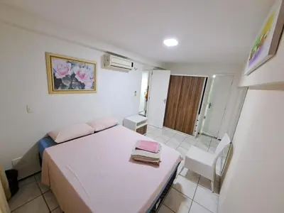 Uma cama ou camas num quarto em Ed Dragao do Mar, 1501 Iracema