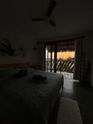 Uma cama ou camas num quarto em Vista do Sol Jeri