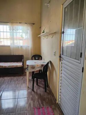 Uma cama ou camas num quarto em Apartamento aconchegante Cumbuco