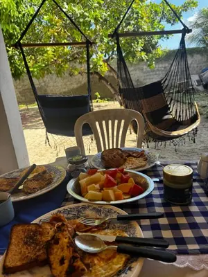 Refeições na casa de férias ou nas proximidades