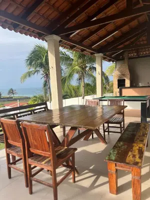 A planta de Linda Casa de Praia Família com até 10 pessoas