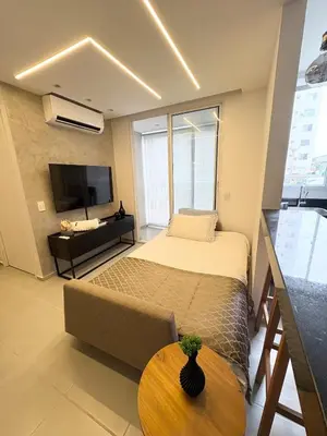 Uma televisão e/ou sistema de entretenimento em Luxo Mirante na Praia do Futuro