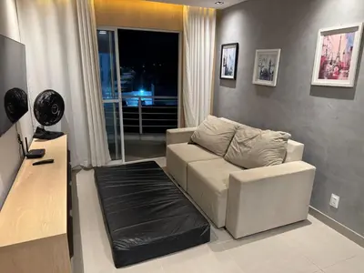 Uma área de estar em Apartamento Vista Mar Cumbuco