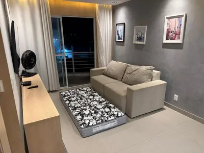Uma área de estar em Apartamento Vista Mar Cumbuco
