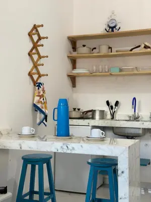 A cozinha ou kitchenette de Suite Santorini Jericoacoara