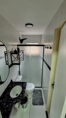 Uma casa de banho em Mar e Aconchego próx ao Beach Parck e FioCruz
