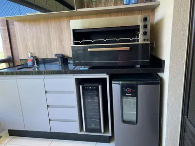 A cozinha ou kitchenette de Mandara Lanai Resort - Porto das Dunas - Beach Park