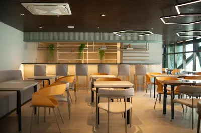 Uma área de estar em Studio Duna, 25º Andar Vista Mar, à 350m Beira-Mar no Meireles com Rooftop exclusivo