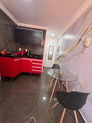 A cozinha ou kitchenette de Flat com vista mar na orla