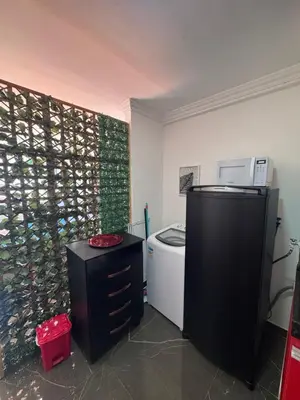 A cozinha ou kitchenette de Flat com vista mar na orla