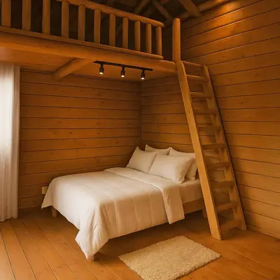 Uma cama ou camas num quarto em Bangalô Harmonia Natural