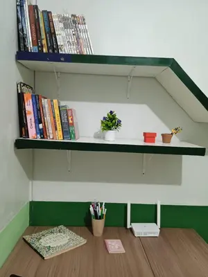 A biblioteca desta casa de férias