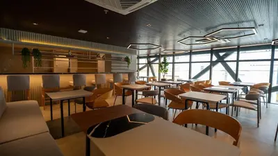Uma área de estar em Studio Beira-mar, rooftop com piscina e jacuzzi