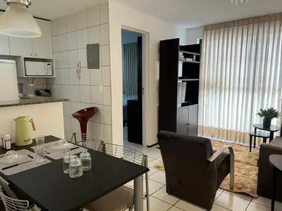 A cozinha ou kitchenette de Flat aconchegante na Beira Mar