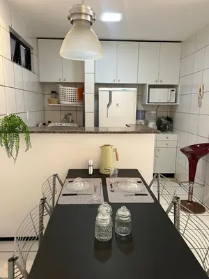 A cozinha ou kitchenette de Flat aconchegante na Beira Mar