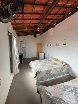 Uma cama ou camas num quarto em Casa de Praia na Taiba
