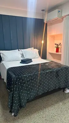 Uma cama ou camas num quarto em Flat Completo na Av. Beira Mar – Scala - Fortaleza