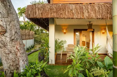 Um jardim no exterior de Aldeia Jeri Flats