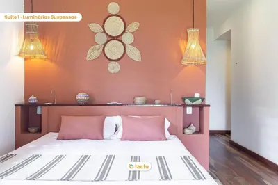 Uma cama ou camas num quarto em Casa da Praia, mansão à beira mar no Fortim
