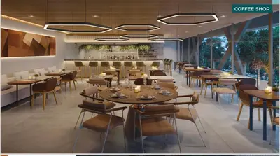 Um restaurante ou outro lugar para comer em Apartamento beach class Meireles Vista mar