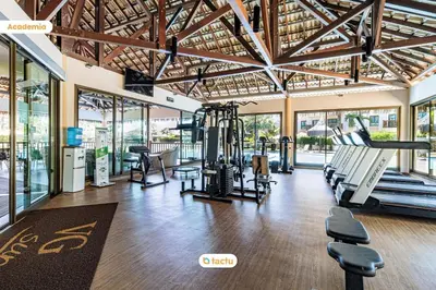 O centro de fitness e/ou as comodidades de fitness de Studio equipado e completo no VG Sun Cumbuco