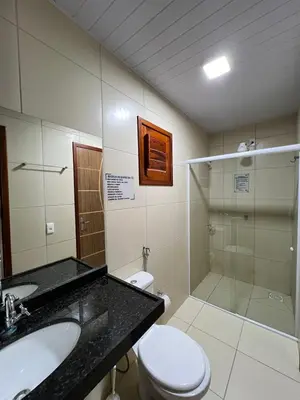 Uma casa de banho em Chalé Sossego Serrano