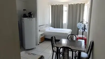 Uma cama ou camas num quarto em Apartamento na Beira Mar de Fortaleza