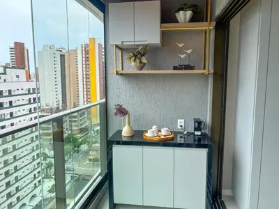 A cozinha ou kitchenette de Studio 600m da praia