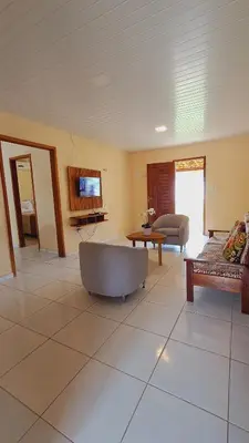 Uma área de estar em Casa Maré Beach em Caetanos Ceará